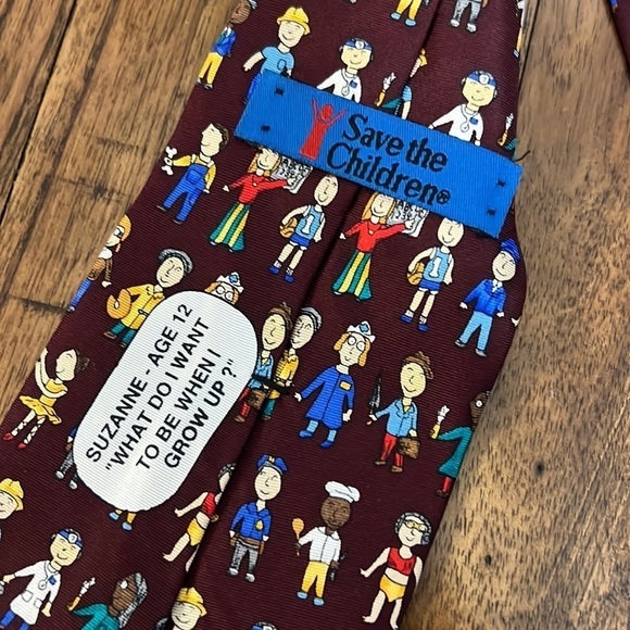 Save the Children Tie What I want to be theme Vintage Teachers - Picture 4 of 5